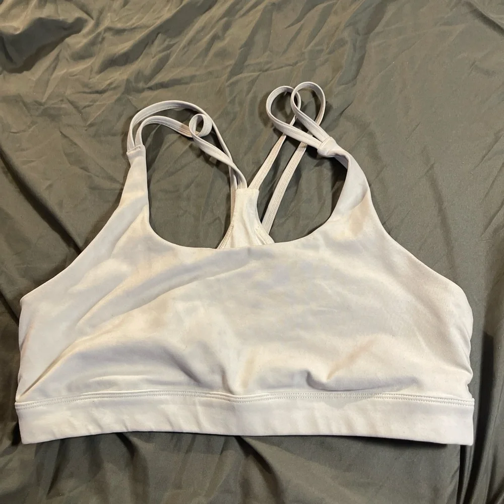 ALO Yoga Light Pink Strappy Sports Bra